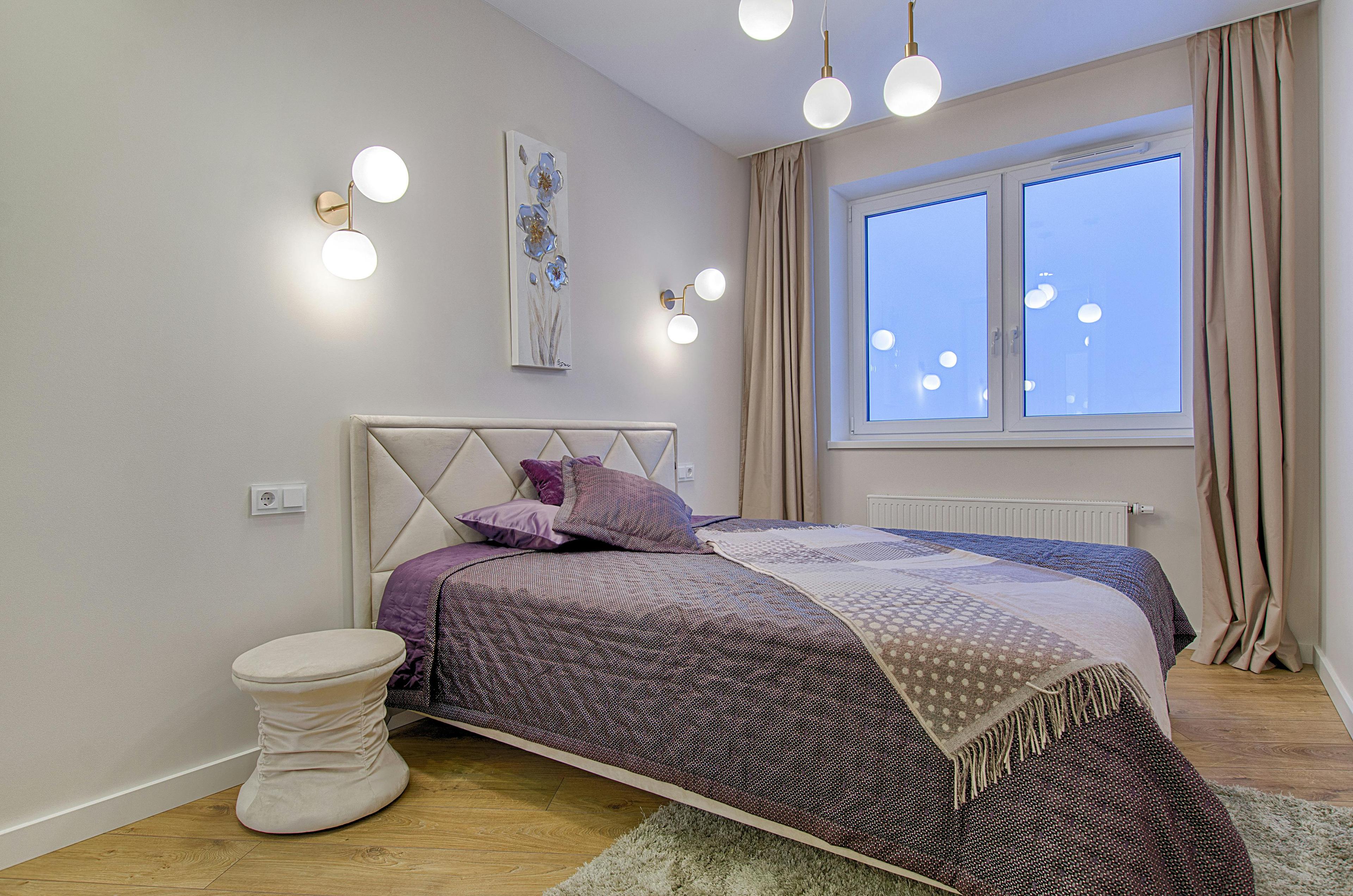 Calm master bedroom with soft lighting, Sector 47 Gurugram